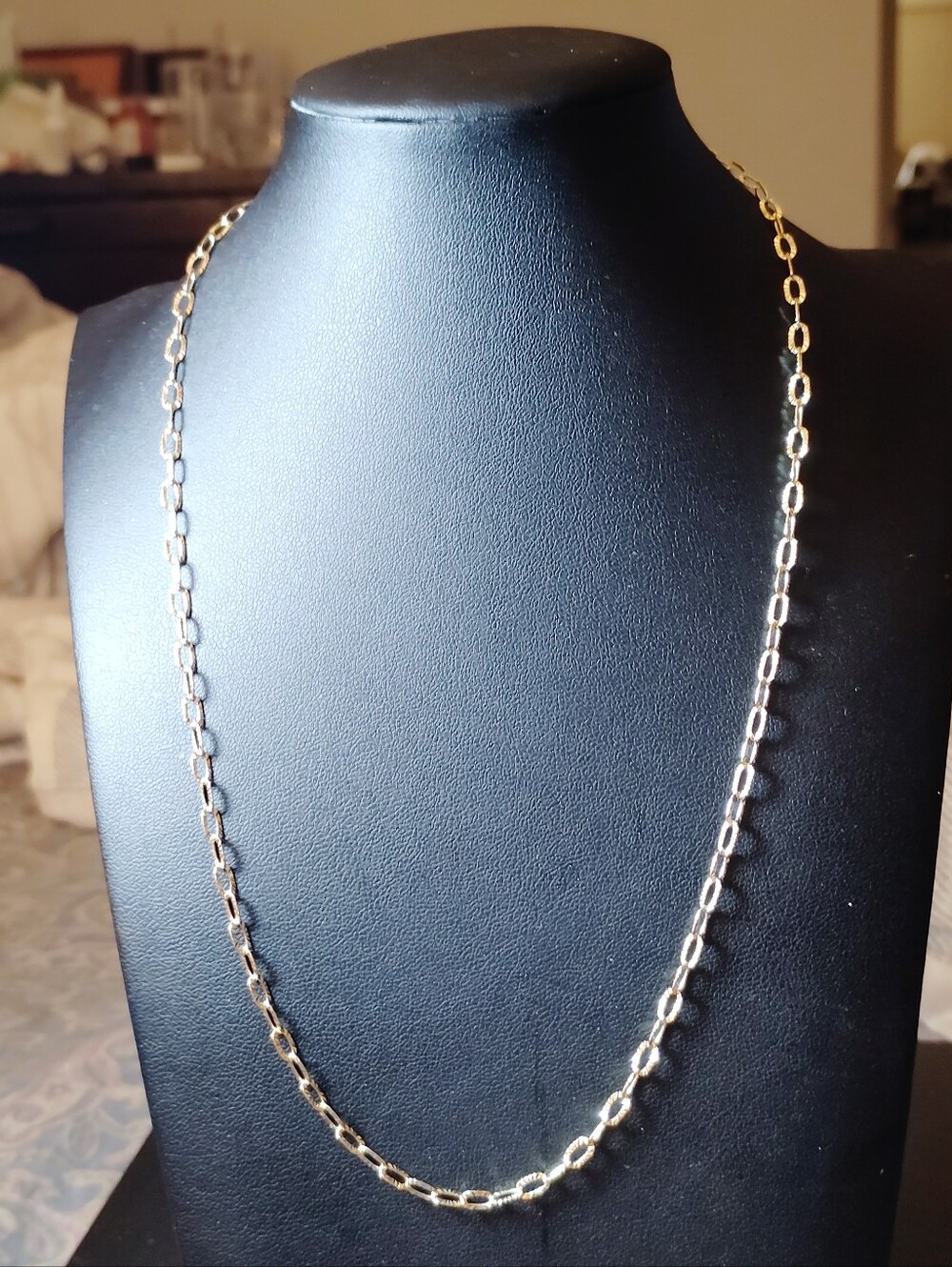 Italian Bronze Gold Tone Link Chain Necklace 20"